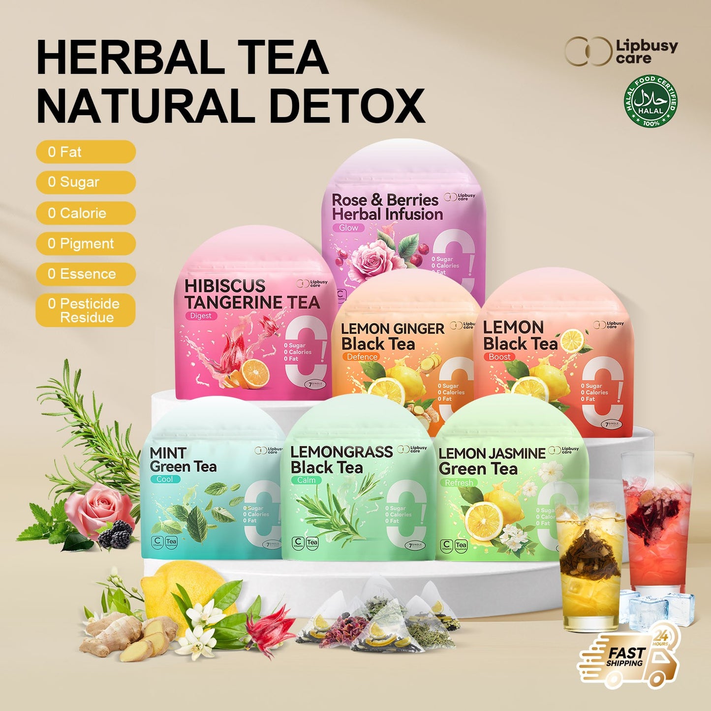 Naturally Biodegradable Tea Bags - Natural Whole Leaf Herbal & Green Tea