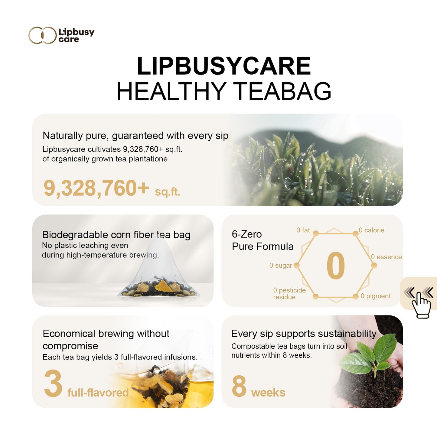 Naturally Biodegradable Tea Bags - Natural Whole Leaf Herbal & Green Tea