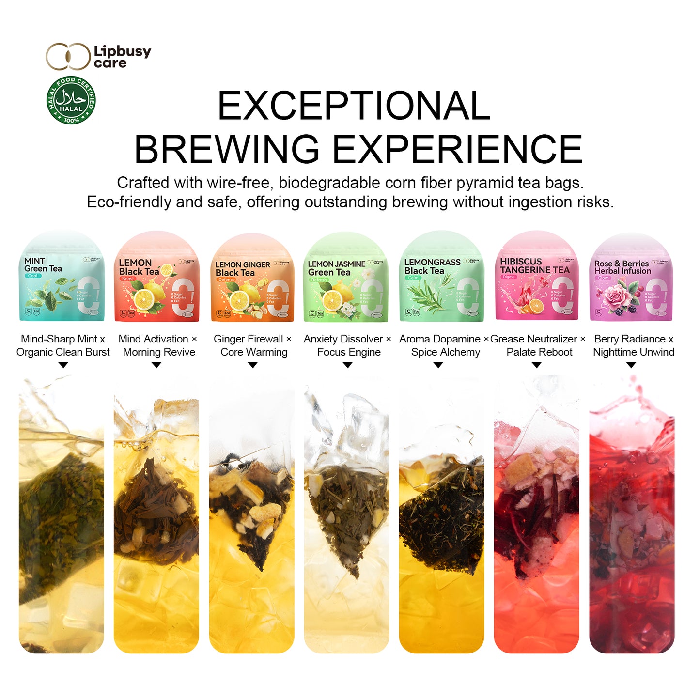 Naturally Biodegradable Tea Bags - Natural Whole Leaf Herbal & Green Tea