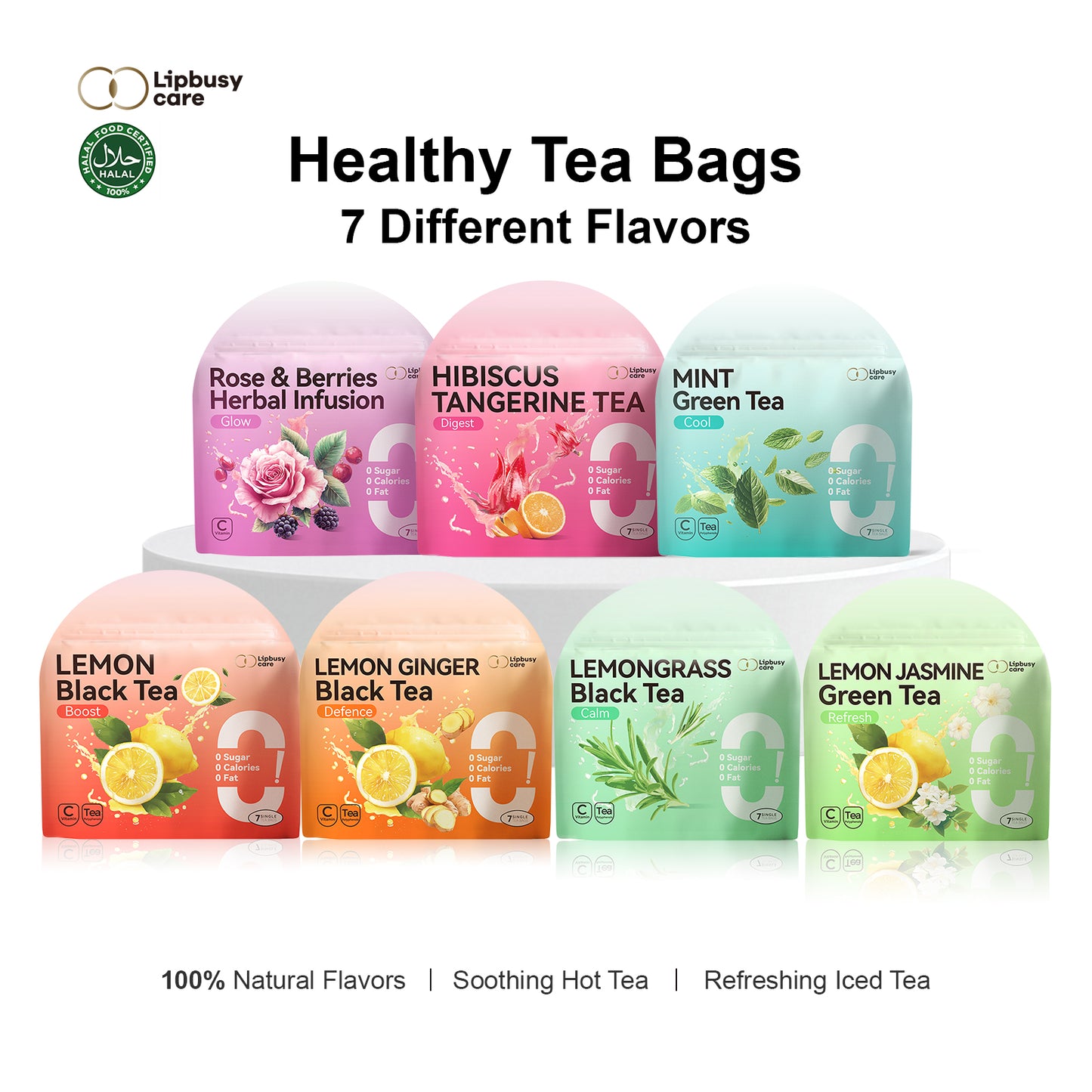 Naturally Biodegradable Tea Bags - Natural Whole Leaf Herbal & Green Tea