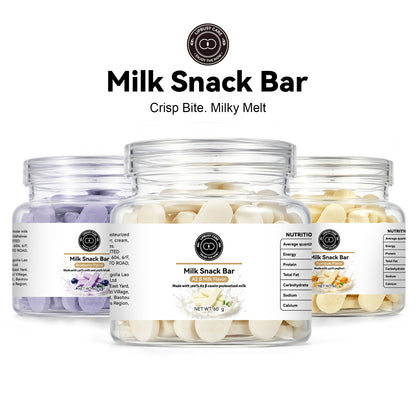 LIPBUSYCARE Milk Snack Bars, 60 g Resealable Jar - A2 Milk, Blueberry or Kumquat