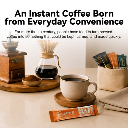 LIPBUSYCARE Instant Coffee Sachets, 10 Single-Serve Sticks - Daily Black, A.M. Revive or P.M. Shield