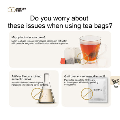 Naturally Biodegradable Tea Bags - Natural Whole Leaf Herbal & Green Tea