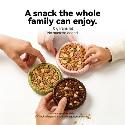 LIPBUSYCARE Oat Cereal Crunch, 10%+ Oat Flakes & 5%+ Pumpkin Seeds, No Sucrose Added, 0 g Trans Fat, 100 g (10 Pieces) - 3 Flavors