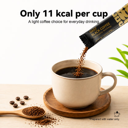 LIPBUSYCARE Instant Coffee Sachets, 10 Single-Serve Sticks - Daily Black, A.M. Revive or P.M. Shield