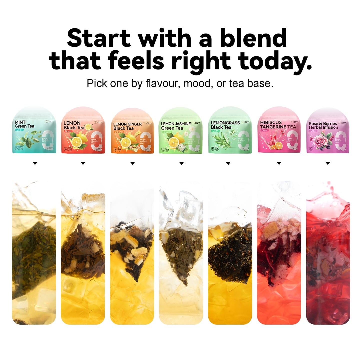LIPBUSYCARE Halal-Certified Tea Bags, 7 Sachets - 7 Blends with Organic Tea-Garden Sourcing