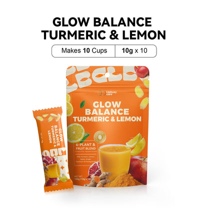 LIPBUSYCARE Instant Fruit & Botanical Drink Mix, 10 Sachets - Lite Balance or Glow Balance