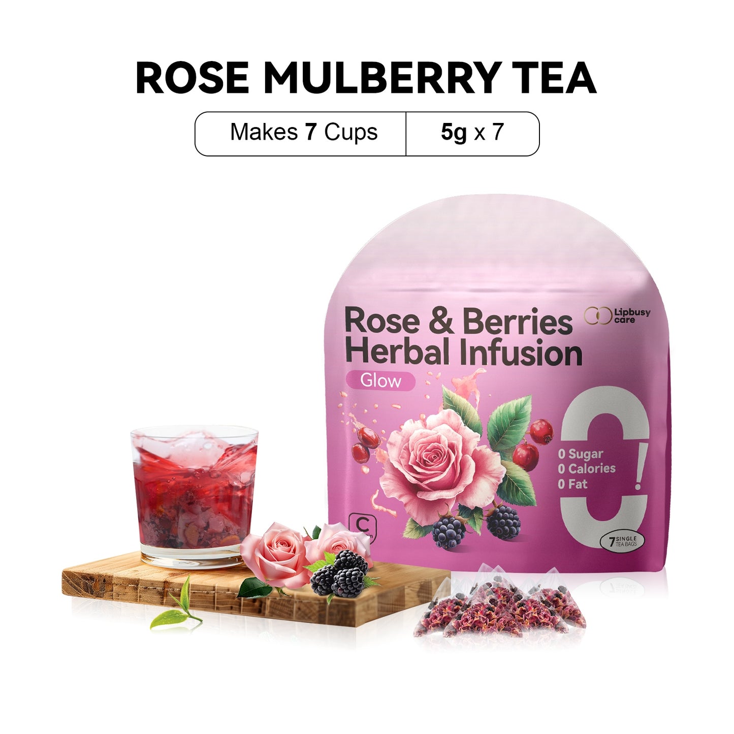 LIPBUSYCARE Halal-Certified Tea Bags, 7 Sachets - 7 Blends with Organic Tea-Garden Sourcing