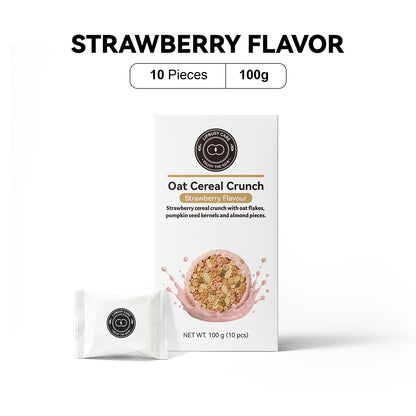 LIPBUSYCARE Oat Cereal Crunch, 10%+ Oat Flakes & 5%+ Pumpkin Seeds, No Sucrose Added, 0 g Trans Fat, 100 g (10 Pieces) - 3 Flavors