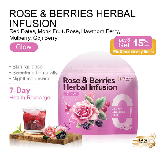 Lipbusycare Rose & Berries Herbal Infusion – Caffeine-Free Herbal Tea Bags